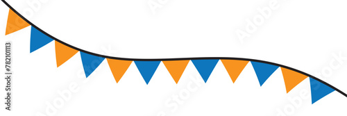 Color triangle flags garlands on dark background. Bunting flags banner best for Birthday party and carnival garland decoration. Vector clipart. Cinco De Mayo flags. 11:11