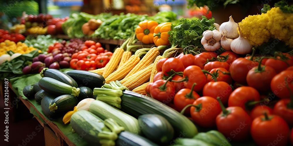 AI Generated. AI Generative. Many different fresh eco organic vegetables products on shelf store market grocery shop background. Graphic Art AI Generated. AI Generative. Many different fresh eco organic vegetables products on shelf store market grocery shop background. Graphic Art