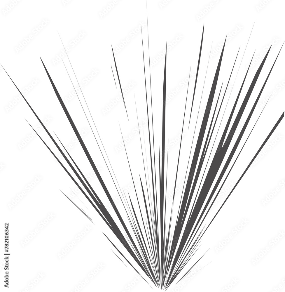 Fototapeta premium Manga speed line explosion effect. Comic motion element. Action graphic flash burst and explosive boom. Abstract graphic.