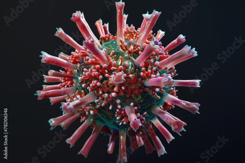 A 3D depiction of the rabies virus photo