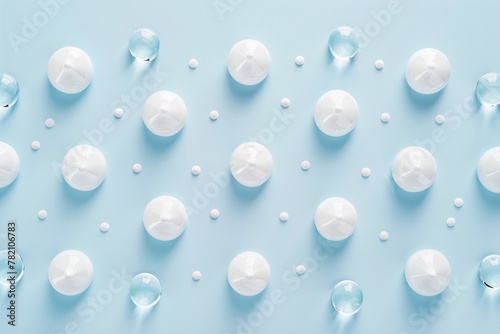 Minimalist hyaluronic acid molecules arranged in a symmetrical pattern. Conveys balance and harmony in skin care formulas. photo
