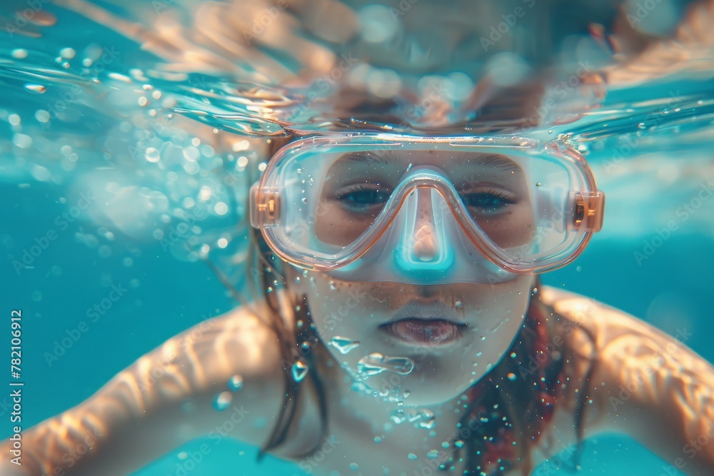 a dog with sunglasses on inflatable tire for swimming. Beautiful simple AI generated image in 4K, unique.