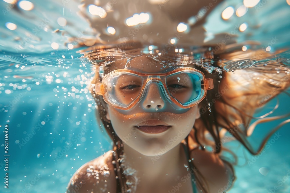 Beautiful young woman swimming under water in a swimming pool. Beautiful simple AI generated image in 4K, unique. Beautiful young woman swimming under water in a swimming pool. Beautiful simple AI generated image in 4K, unique.
