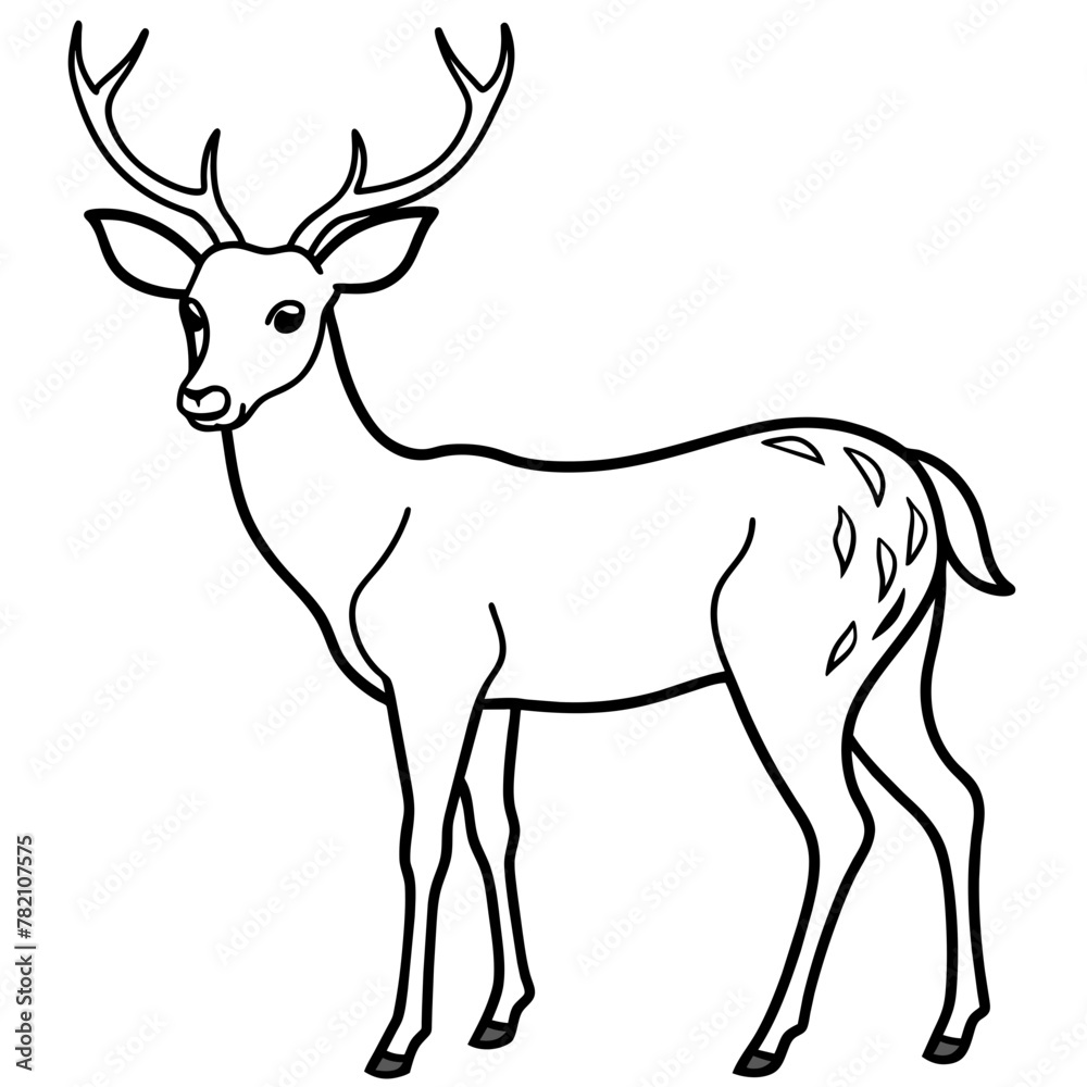 Fototapeta premium Deer vector illustration style. 