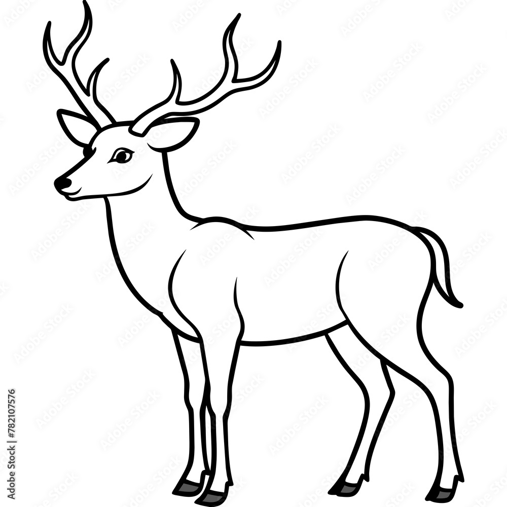 Fototapeta premium Deer vector illustration style. 
