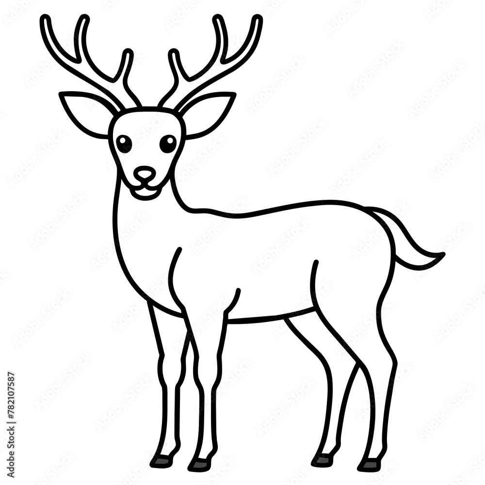       Deer  vector illustration style.
