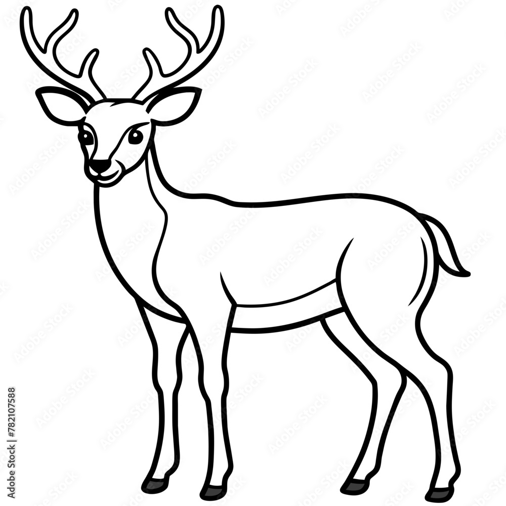 Fototapeta premium Deer vector illustration style. 
