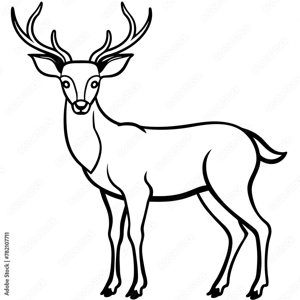 Fototapeta premium Deer vector illustration style. 