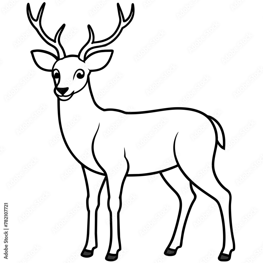 Fototapeta premium Deer vector illustration style. 