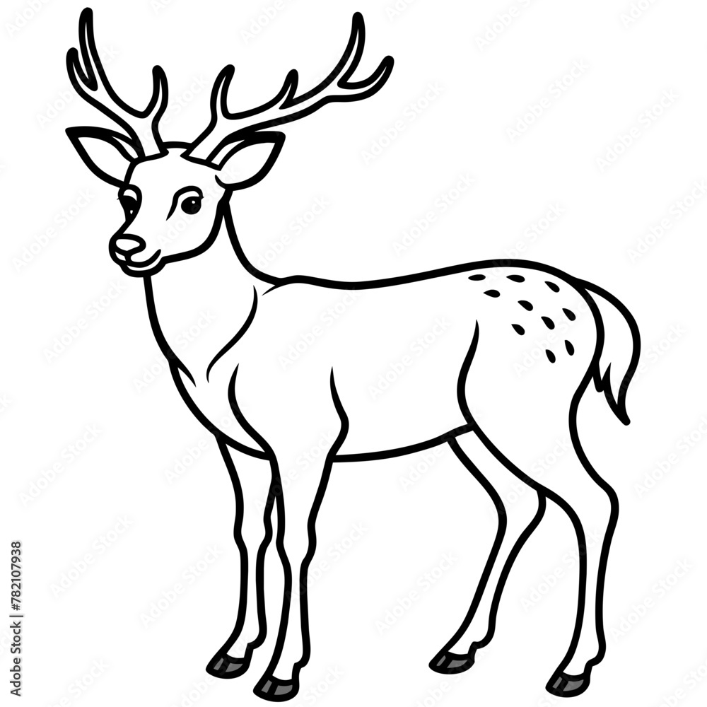 Obraz premium Deer vector illustration style. 