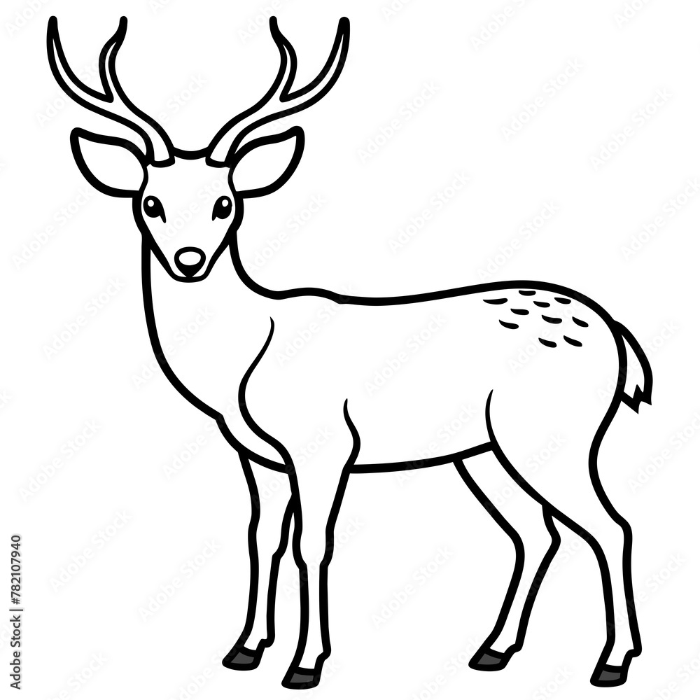 Fototapeta premium Deer vector illustration style. 