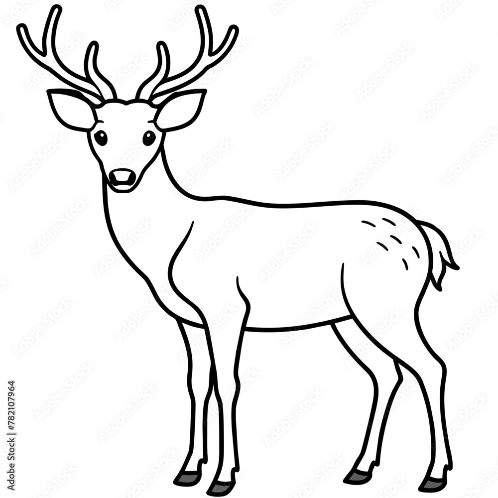 Obraz premium Deer vector illustration style. 