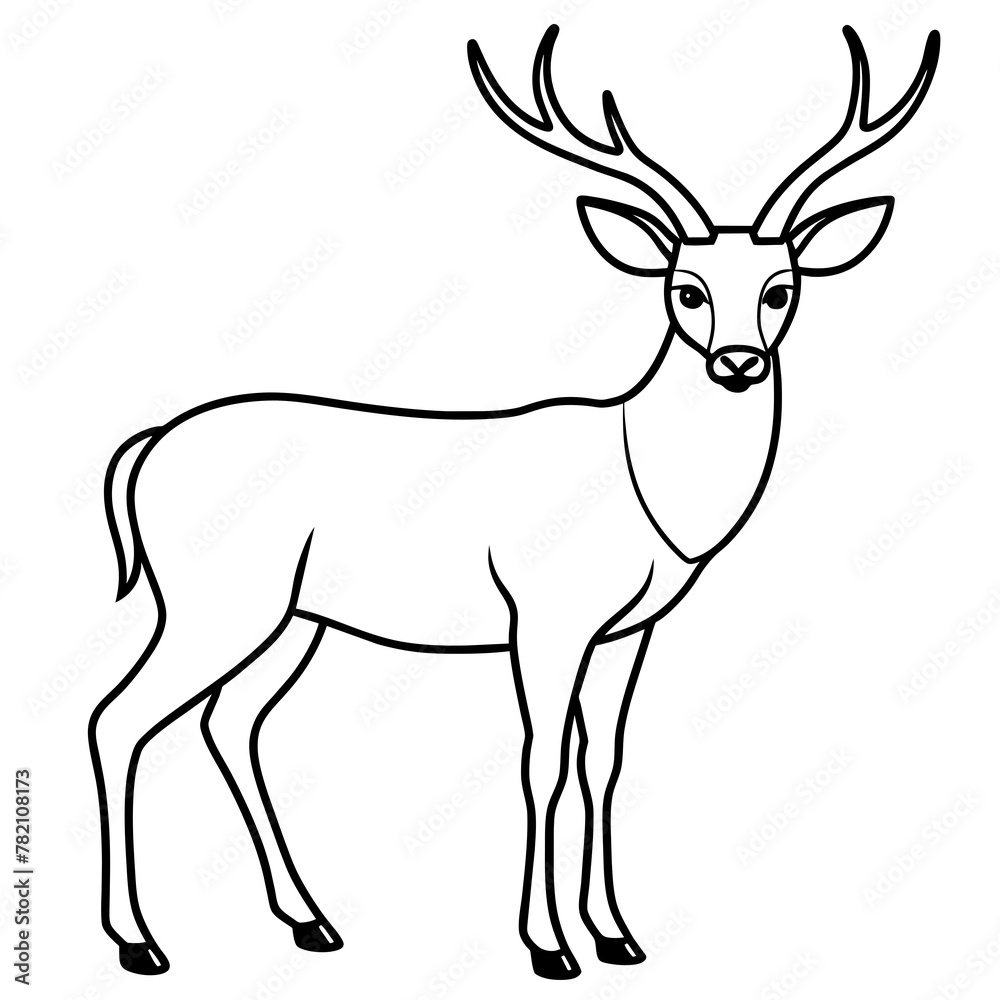 Obraz premium Deer vector illustration style. 