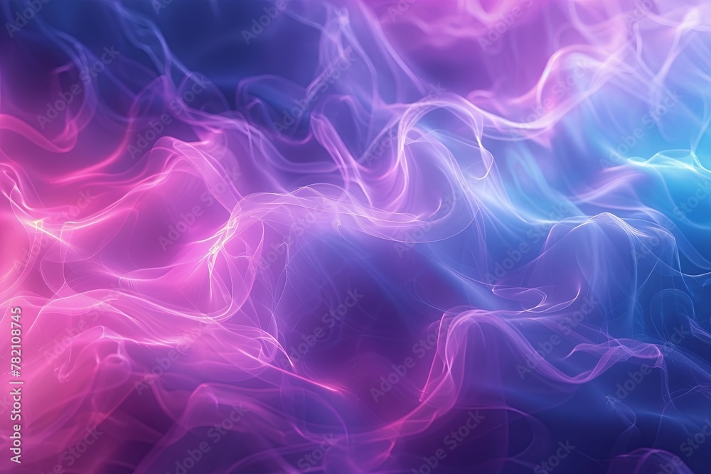 Minimalist Abstract Neon Background with Foggy Wind, Presented in 3D AI Image