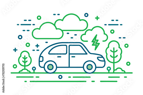 The concept of carbon dioxide emissions from automobiles. CO2
