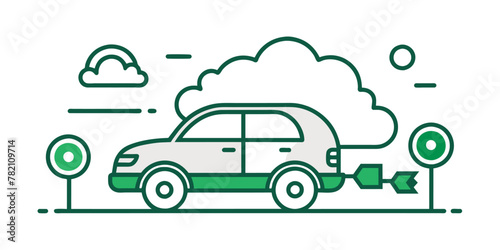 The concept of carbon dioxide emissions from automobiles. CO2