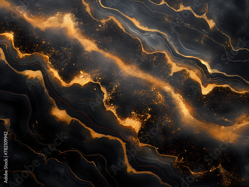 abstract black and gold marble background © Kinga