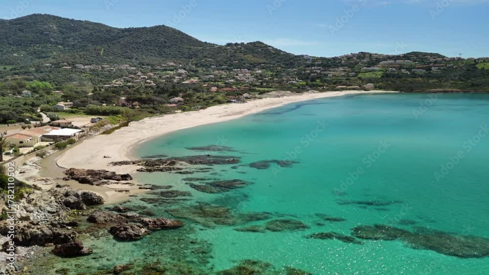 Best beaches of Corsica island. Aerial drone video of three beaches Best beaches of Corsica island. Aerial drone video of three beaches
