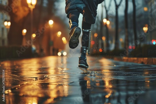 Athlete Shoes while Running in the Road. Process, Marathon, Struggling, Thriving, Winner, Jogging
. Beautiful simple AI generated image in 4K, unique. photo