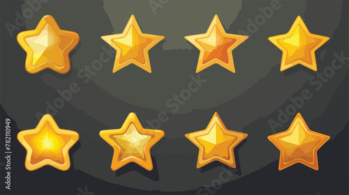Set of game ui stars rate or gui design elements ye