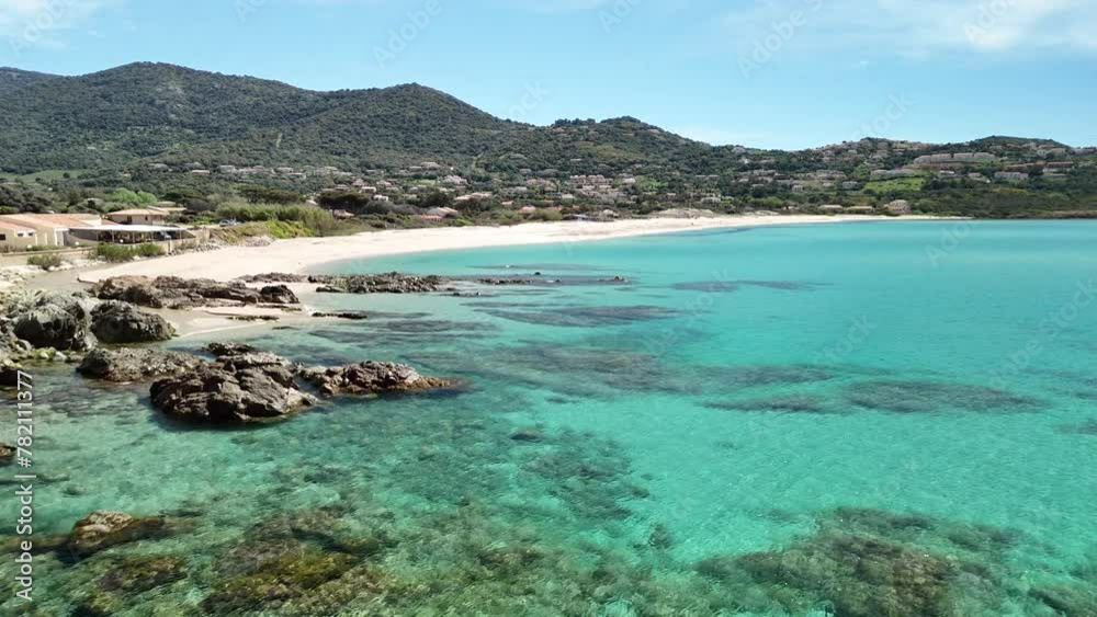 Best beaches of Corsica island. Aerial drone video of three beaches Best beaches of Corsica island. Aerial drone video of three beaches