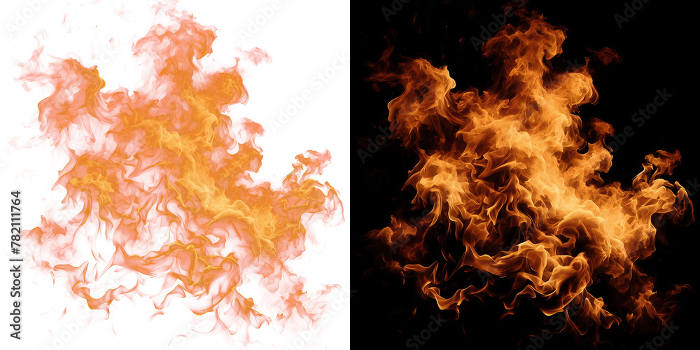 Fire flames isolated, movement of fire flames Fire flames isolated, movement of fire flames