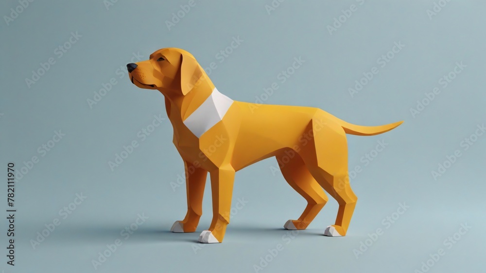 a simple 3d painting of a dog