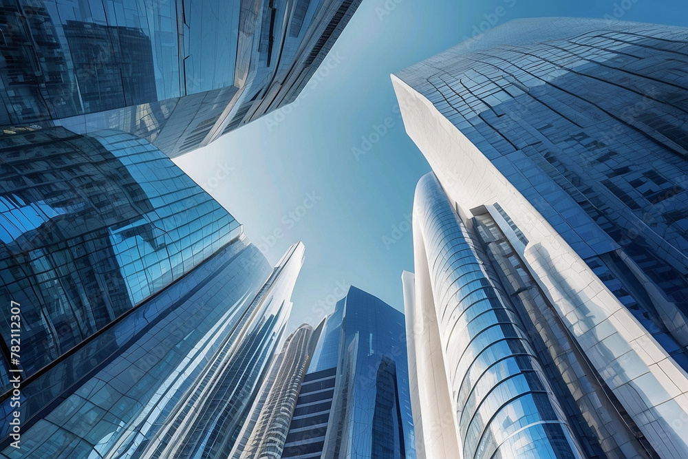 Naklejka premium skyscrapers in the city