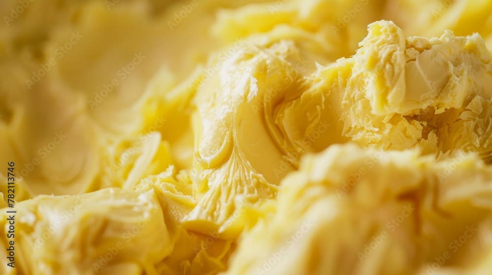 In the midst of a bustling kitchen, the rich hue of butter stands out, its sunny yellows promising a touch of comfort in every dish low texture In the midst of a bustling kitchen, the rich hue of butter stands out, its sunny yellows promising a touch of comfort in every dish low texture