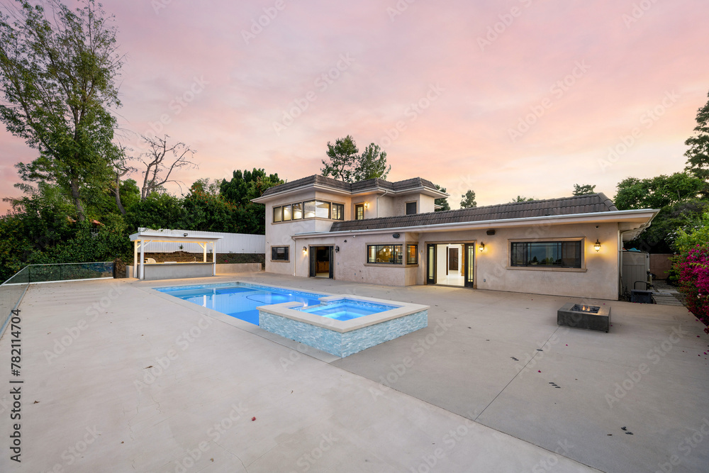 Beautiful pool and backyard of a home in California