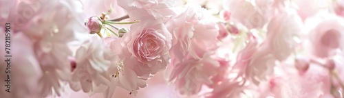 A whimsical scene unfolds in soft and dreamy shades of pink  where delicate flowers sway in a gentle breeze  creating a world of serene beauty no splash