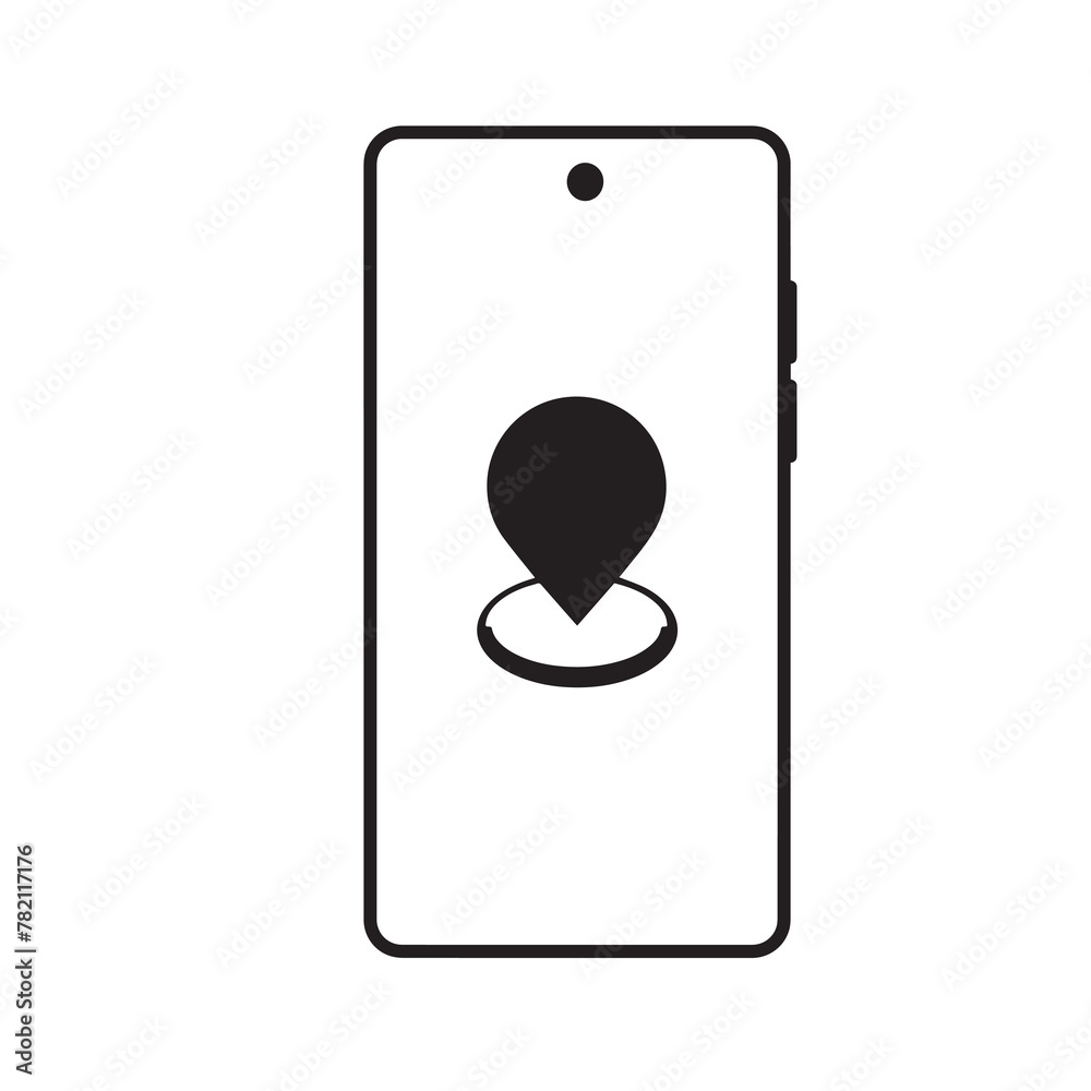 Mobile Phone With Location Icon Design For Apps And Websites Location Mobile phone with location icon design for apps and websites location