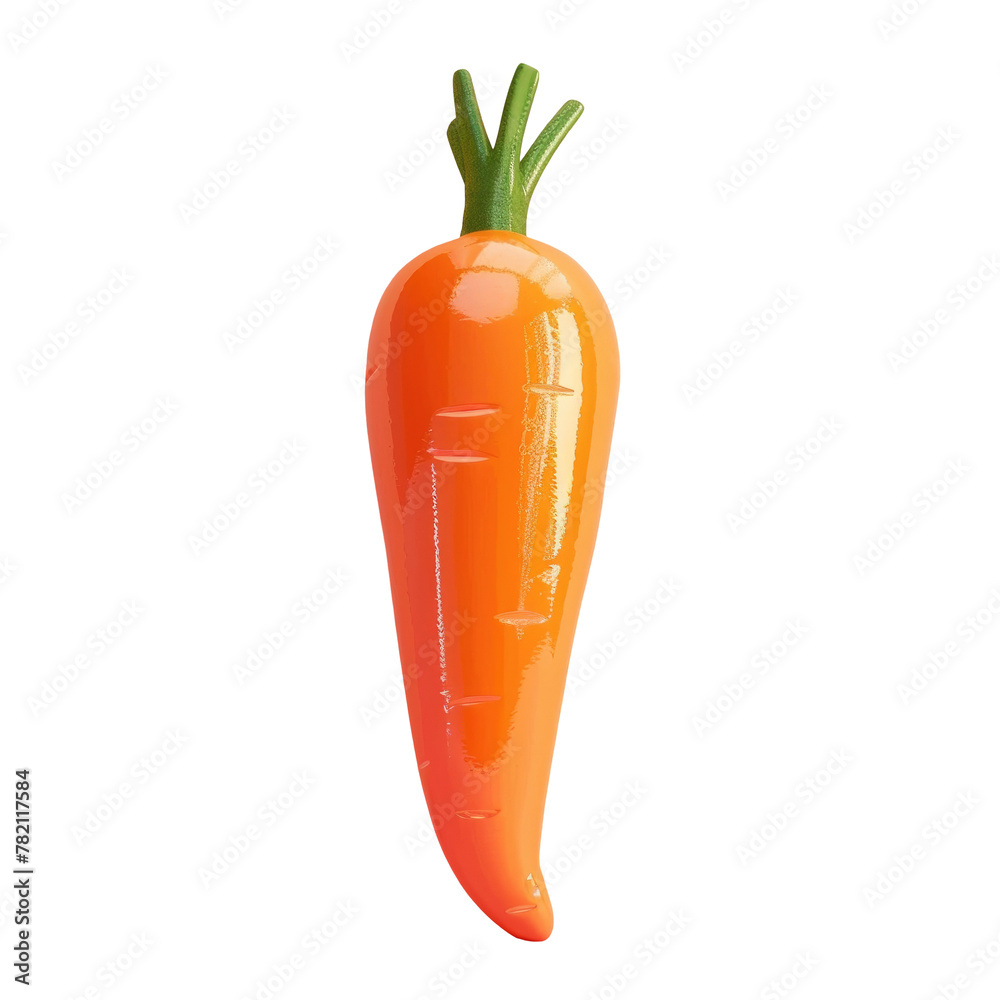 Carrot-shaped object with green stem Carrot-shaped object with green stem