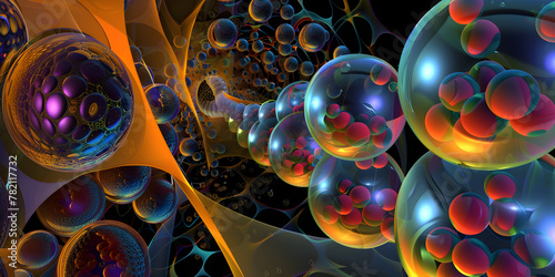 Quantum Realms: Exploring the Vibrancy of Atomic Structures"