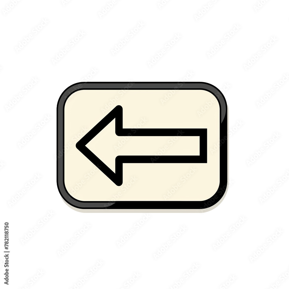 A simple vector icon of an arrow pointing left on A simple vector icon of an arrow pointing left on