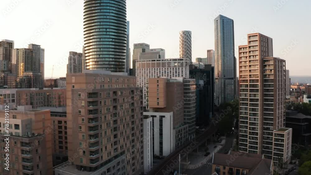Aerial: London Cityscape and Iconic Skyscrapers, United Kingdom