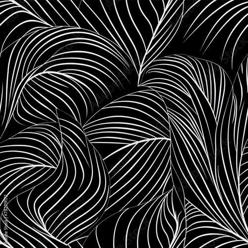 Dynamic Monochrome Swirls Seamless Pattern