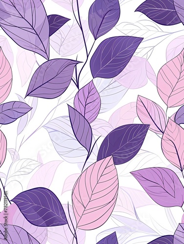 Abstract Purple Leaf Seamless Pattern