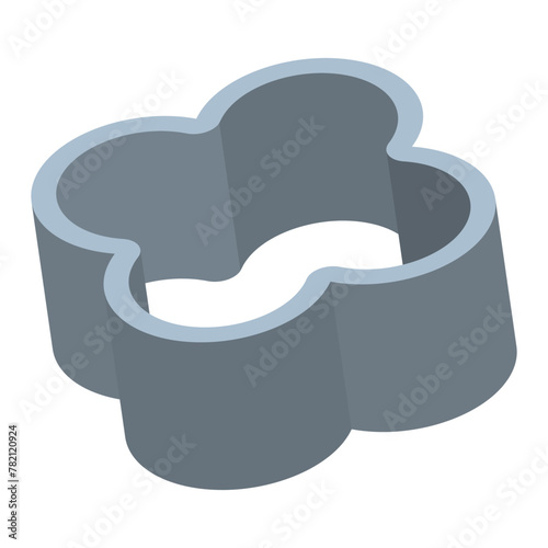 Fruit and cookie cutter flower shape vector cartoon illustration isolated on a white background.