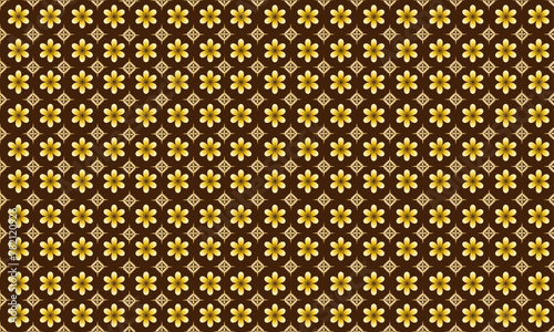 Abstract brown background Thai pattern  luxurious golden floral pattern.