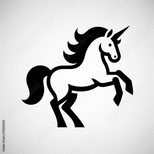 Unicorn horse silhouette vector illustration Icon Pictogram