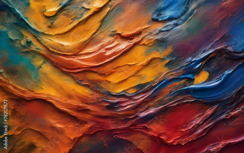 Smeared oil paint texture, vibrant color streaks and blends, artistic and colorful abstract background