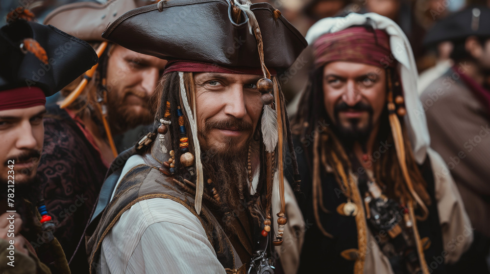 Obraz premium Pirates Gathered for a Sea Adventure.