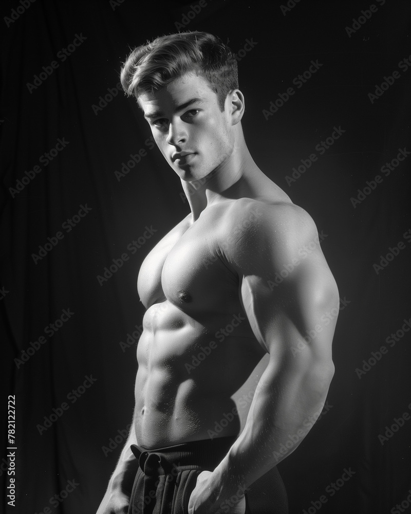 Fototapeta premium Male Physique Model (1950s Style)