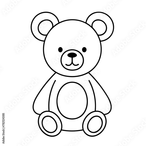 Simple teddy bear isolated black icon.