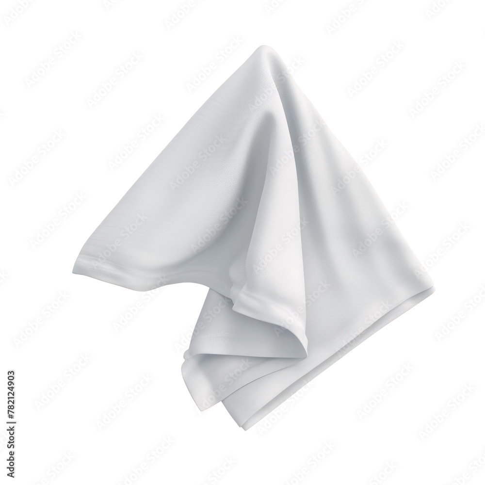 A folded white cloth on a Transparent Background A folded white cloth on a Transparent Background
