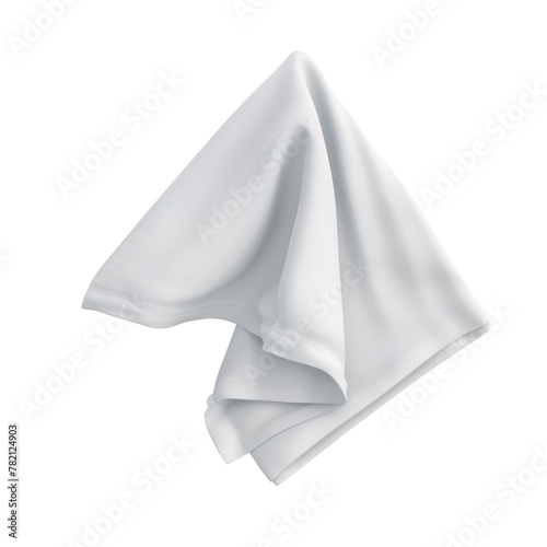 A folded white cloth on a Transparent Background