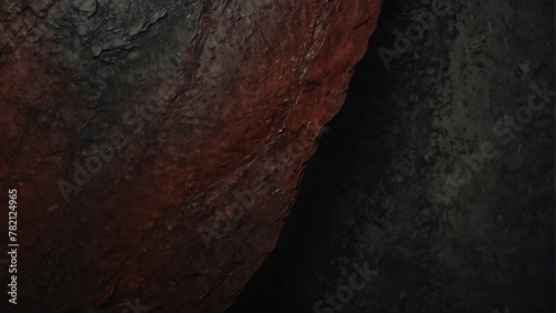 dark maroon to charcoal gray gradient color rough grunge rock texture close-up background from Generative AI