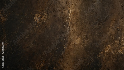 mocha brown to dark olive gradient color rough grunge rock texture close-up background from Generative AI photo
