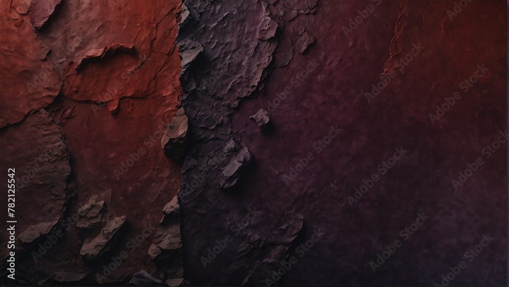 ruby red to plum purple gradient color rough grunge rock texture close-up background from Generative AI